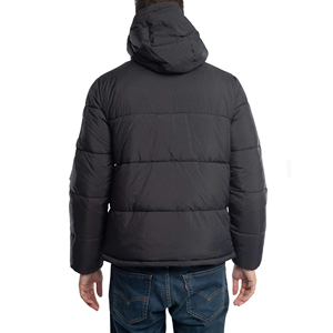 Veste matelassée écologique pour homme, idéale pour l'hiver et les activités de plein air, personnalisable, légère, résistante à l'eau, coupe-vent, à capuche, avec fermeture éclair et devant tricoté - Product Image 6