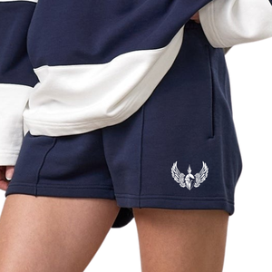 <b>Navy</b> Blue Shorts Women Relaxed Fit Gymwear Shorts Soft Touch Training Fitness Activewear Casual Sports Wear Daily Use - Product Image 3