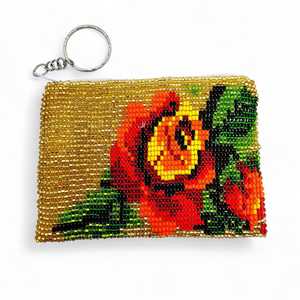 Customized Rainbow Champagne Seed Beaded Handmade Bohemian Coin <b>Pouch</b> Wallet Zipper Closure Eco-friendly Fashionable Accessory - Product Image 3