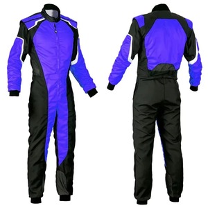 Combinaison de course moto pour homme, manches longues, noire et bleue, coupe-vent, toutes saisons - Product Image 3