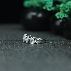 แหวนแต่งงานเพชรทรงหลายเหลี่ยมหรูหรา เงินแท้ 925 แหวนทรงเรขาคณิตสำหรับผู้หญิง เครื่องประดับชั้นดี - Product Image 5