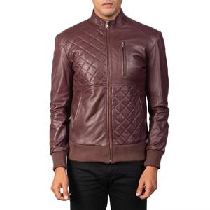 Veste en cuir véritable pour homme avec col montant, taille personnalisée, position du logo sur le devant - Prix de gros, veste d'hiver - Product Image 1