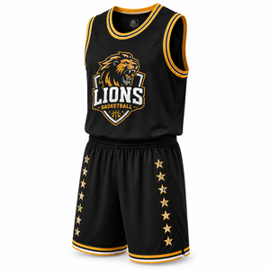 Conjunto de Camiseta de Baloncesto sin Mangas y Pantalones Cortos de Poliéster Premium Personalizado con Logotipo Impreso por Transferencia Térmica, Antibacterial, Unisex - Product Image 4