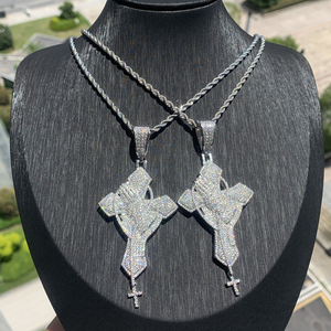 Colgante de Cruz de Moissanita con Incrustaciones, Collar Religioso de Cruz en Tono Dorado, Joyería Hip Hop, Amuleto de Moda, Regalo para Hombres y Mujeres - Product Image 6