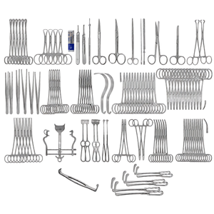 ชุดเครื่องมือผ่าตัดใหญ่ 106 ชิ้น ชุดอุปกรณ์การแพทย์สำหรับการผ่าตัด เกรดเยอรมัน กรรไกร คีม คีมหนีบเนื้อเยื่อ ที่จับเข็ม - Product Image 1