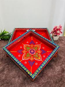 Bandeja de Madera Estampada Estilo Boutique, Bandeja de Madera Personalizada con Estampado para Decoración de Hogar de Lujo, Bandeja de Servicio al por Mayor - Product Image 5