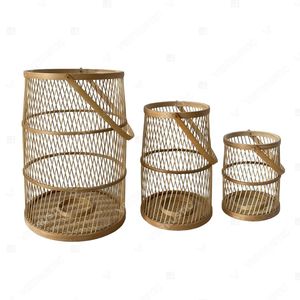 Vietrustic Trend-driven Design Natural Floor <b>Lantern</b> Candles and Glass Holders <b>Bamboo</b> Rattan <b>Lantern</b> Braided Hanging <b>Lanterns</b> - Product Image 4