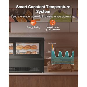 Frigorifero Commerciale a 2 Livelli da 7.1 Cu.Ft./190L per Esposizione Pasticceria con Illuminazione a LED - Product Image 4