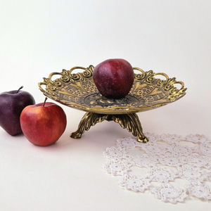 Support à gâteau rétro créatif doré avec plateau en métal et en verre, accessoires de table de dessert pour mariage et présentoir de table de cuisine à domicile - Product Image 3
