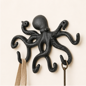 Heavy Duty Cast Iron Octopus Wall <b>Hook</b> Decorative Nautical Key Holder And Coat Rack <b>For</b> Entryway Bathroom & Mudroom Hanger - Product Image 5