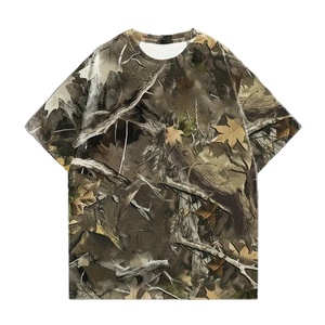 เสื้อยืดลายพรางผู้ชาย สตรีทแวร์ ทรงโอเวอร์ไซส์ ผ้าฝ้าย พิมพ์ลาย คอกลม แขนสั้น แฟชั่นลำลอง - Product Image 1