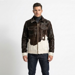 Trending Casual <b>Vintage</b> Sheep Leather Bomber Jacket Men's Genuine Leather Waterproof Windproof Eco-Friendly Furry Outerwear - Product Image 1