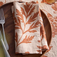 Serviettes de cuisine imprimées 100% coton tissu doux réutilisable Table à manger coton léger tissu