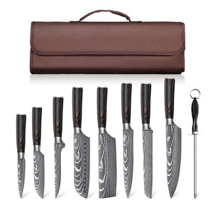 Juego de Cuchillos de Chef Damasco Hechos a Mano con MOQ Bajo - Acero Damasco Ligero de Alta Calidad con Mangos de Madera, Opción de Marca Privada - Product Image 1