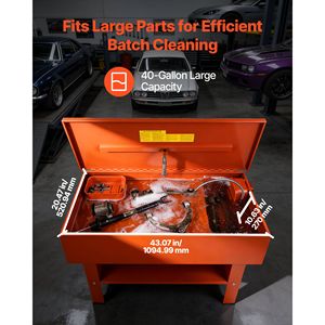 Lavatrice per Componenti da 40 Galloni, Capacità Solvente 17 Galloni, Produzione Massima Pompa 1 Gallone, Armadio in Acciaio, Pompa Elettrica per Attrezzature Cura Auto - Product Image 2