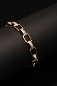 Pulsera Delicada con Diamantes Redondos de 1.18 CTW en Oro Rosa de 9K, Joyería Fina Elegante para Mujer, Regalo Romántico y Atemporal - Product Image 2