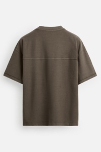 T-shirt personnalisé 100 % coton épais pour homme, avec logo imprimé par sublimation, vierge, uni, coupe oversize, motif graphique, col rond, tricoté, uniforme - Product Image 1