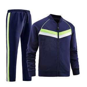 Conjunto deportivo para hombre con cremallera, ajuste cómodo y tela transpirable para correr, entrenamiento en el gimnasio y fitness. - Product Image 4