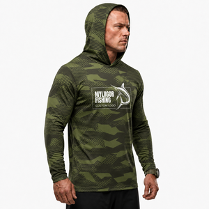 Vêtements de pêche unisexes à manches longues en gros, 100% polyester, séchage rapide, respirant, motif personnalisé, chemise de pêche UPF 50, imperméable - Product Image 6