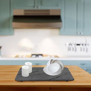 Set di 2 Tappetini da Bagno ad Asciugatura Rapida 30 Pollici, Tappetino Asciugapiatti in Silicone e Terra Diatomacea 11,81+15,75 Pollici, Tappetino Doccia Effetto Marmo - Product Image 3