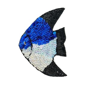 Broche de créateur élégante brodée à la main de perles de rocaille, style vintage - Product Image 6