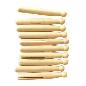 Pinces à linge rondes en bois artisanales, multifonctionnelles, durables, style rustique - Outils de lavage - Product Image 2