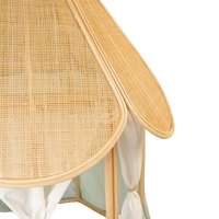 Tente de jeu wigwam en rotin naturel tressé à la main, écologique, pour enfants, tipi en osier avec rideau, style bohème pour chambre d'enfant