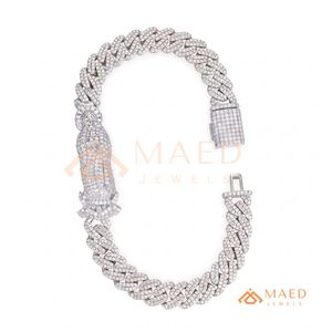 Pulsera de eslabones cubanos clásica plateada con moissanita, cadena fina, joyería de moda para uso diario, estilo regalo, Miami Chicago Buyer - Product Image 4