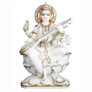 Estatua de Saraswati de Mármol en Línea |   Compre una estatua de Saraswati de mármol blanco para el hogar y el templo – Maliyas - Product Image 1