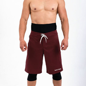 Awrah <b>Men's</b> Custom Logo Beach <b>Shorts</b> (OEM) Mid Rise 100% Polyester Solid <b>White</b> 2 Layer Breathable Awrah <b>Shorts</b> - Product Image 1