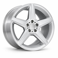 Jantes forgées 5 branches en V, concaves, argent brillant, 18-22 pouces, 5x112 5x114.3 5x120, en alliage 6061-T6 pour BMW Audi Mercedes-Benz