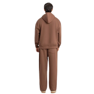 Sweat-shirt à capuche oversize en molleton épais pour femme, avec logo personnalisé, couleur moka, épaules tombantes, style streetwear, vente en gros - Product Image 2