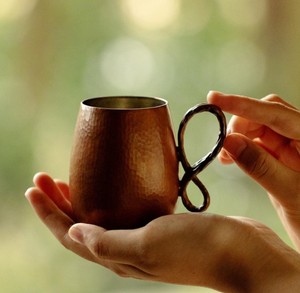 Pure Copper <b>Mug</b> for Water Drinking Handmade Premium Metal Cup With Attractive Hammered Craftsmanship Design - Product Image 1