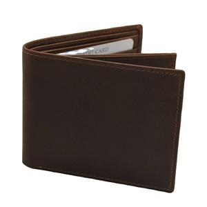 Cartera Bifold de Cuero Genuino para Hombre, Forro de Gamuza Marrón, Tarjetero Múltiple, Cierre Plegable Corto, Estilo Minimalista - Product Image 4