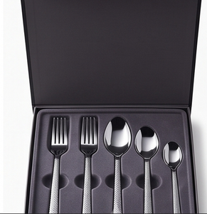 Modern Stainless Steel Flatware Set With Herringbone Handle Design High <b>Mirror</b> Polish Dishwasher Safe For Wedding Table Settings - Product Image 6