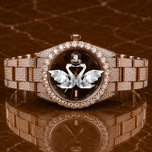 Luxury Round Dial Moissanite Watch Men Full Diamond Bracelet Wristwatch - Product Image 1