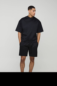 Conjunto de Verano Transpirable de Algodón Liso, Personalizable con Logotipo, Estilo Urbano Vintage, OEM, de Lujo, Oversize, con Hombros Caídos, para Hombre - Product Image 4