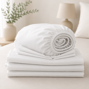 Sábanas de Bambú Pure Ivory Cloud 300 TC, Tacto Suave Premium, Transpirables, Refrescantes, Ropa de Cama de Lujo para Hogar, Hoteles y Exportación - Product Image 1