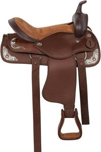 La Mejor Oferta 2025: Silla de Montar Western de Cuero con Estructura de Madera, Diseño Tradicional para Deportes Ecuestres, Herrajes de Acero Inoxidable - Product Image 2