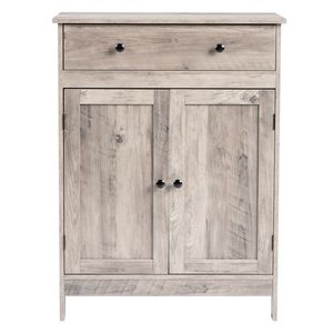 Mobile Bagno con Cassetto Singolo e Doppie Ante 60*30*80cm in Truciolato Grigio Lavato e Rivestimento in Melamina - Set Vanity Singolo - Product Image 3