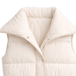 Chaleco Acolchado Ligero para Mujer, Sin Mangas, Cuello Alto, Botones al Frente, Cálido, Informal, a la Moda - Product Image 4