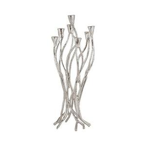 Porte-bougie élégant noir thermolaqué en forme d'arbre de Noël, sculpture décorative en métal, décoration de festival pour la maison et les cadeaux - Product Image 5