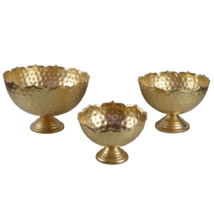 Juego de 3 Diyas de Metal Estilo Tradicional Único con Latón para Decoración Interior del Hogar, Cuenco Diya para Decoración del Hogar - Product Image 3