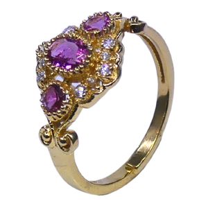 Wedding Wear 925 Sterling Silver Gold Plated Jewelry Tourmaline Moissanite Gemstone Women Wear <b>Ring</b> - Product Image 1