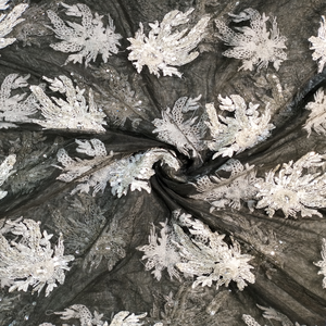 Tissu en dentelle brodée à la machine de qualité supérieure, dernier cri, magnifique, polyester/coton, antistatique, pour robes - Product Image 6