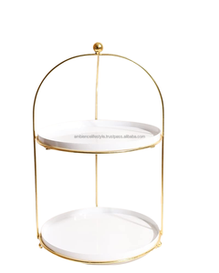 แท่นวางเค้กโลหะสีดำและสีทองเคลือบด้วยผงสำหรับห้องครัวและขนมอบตามไลฟ์สไตล์ - Product Image 4