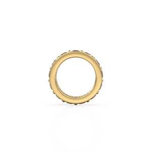 Cuentas redondas de cuarzo ahumado en oro macizo italiano de 18K, tipo Eternity, espaciador de oro macizo, cuentas espaciadoras de cuarzo marrón - Product Image 6
