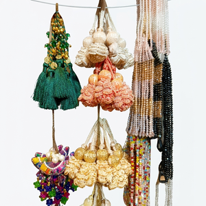 Enhance Your Designs with Premium Handcrafted Polyester Beaded Tassels-elegant Durable Home Textile for Unique Curtain Accents - Product Image 1