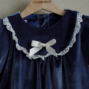 Moq 50ชุดเดรสคอลเลกชั่นผ้าฝ้ายสไตล์วินเทจสำหรับเด็กผู้หญิงชุดเดรสคอกลมปักลูกไม้ยาวถึงเข่าสำหรับฤดูหนาว - Product Image 5