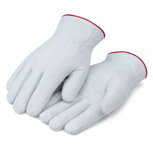 ถุงมือขับรถหนังสีขาวพรีเมียม ผิวเรียบเนียน สำหรับงานกลางแจ้งและการใช้งานในงานมืออาชีพ - Product Image 3